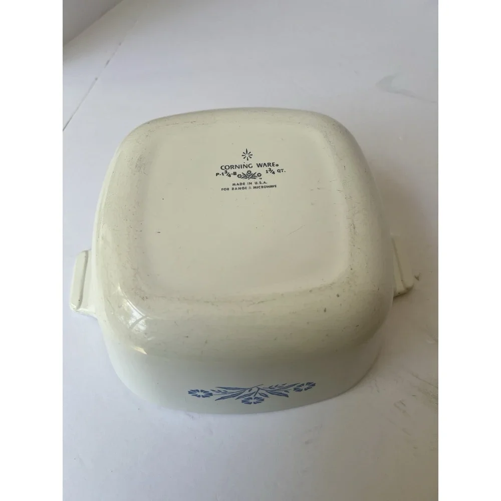 Vintage Corning Ware Blue Cornflower P-1-B 1 Qt & P-1‎ 3/4-B 1 3/4 Qt No Lids